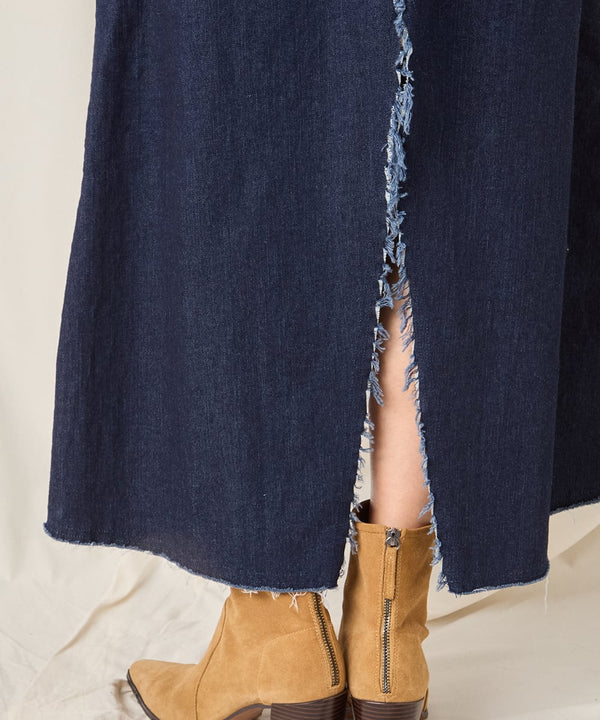 DENIM SLIT SKIRT