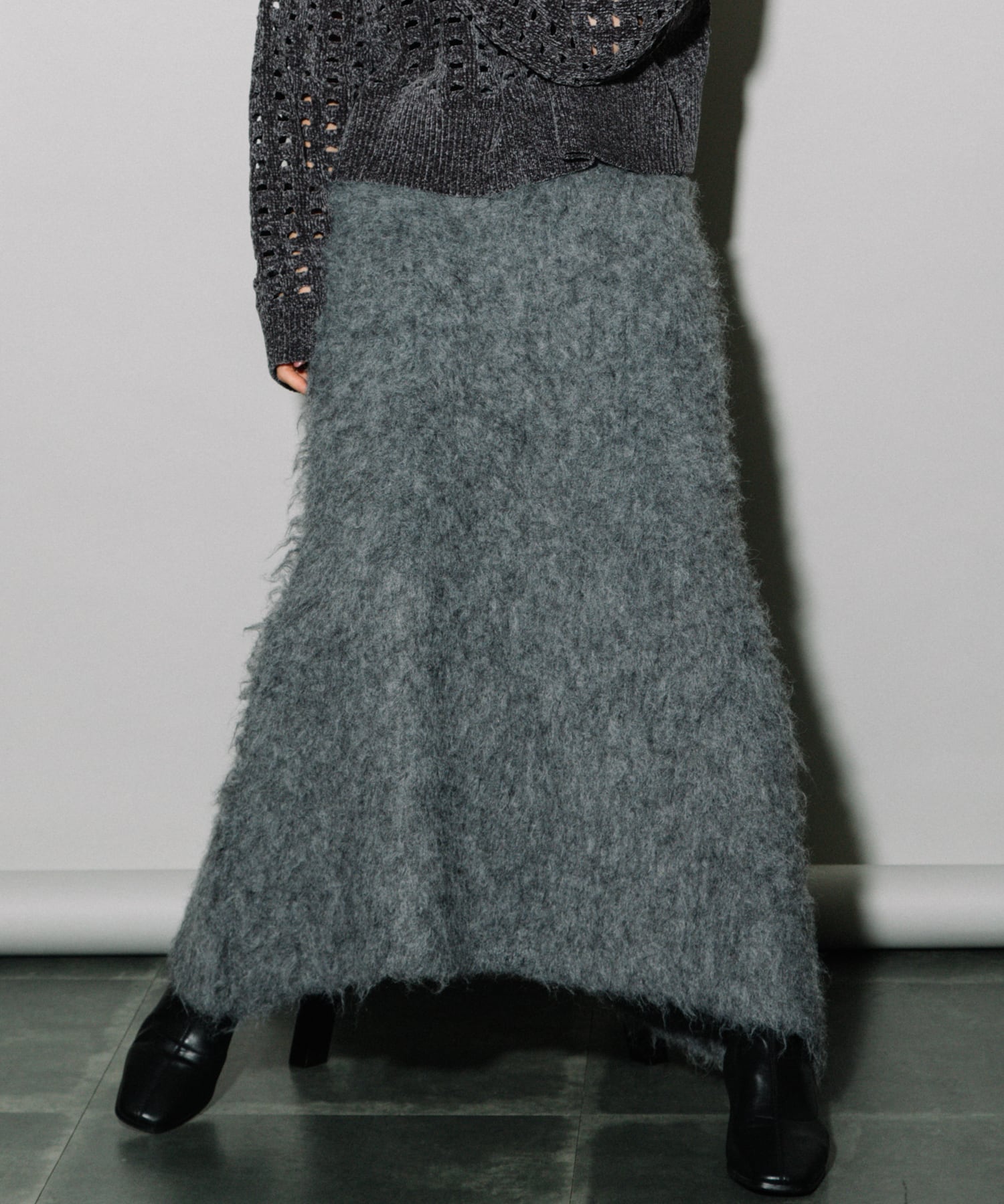 KEGAKI HALF CARDIGAN KNIT SKT