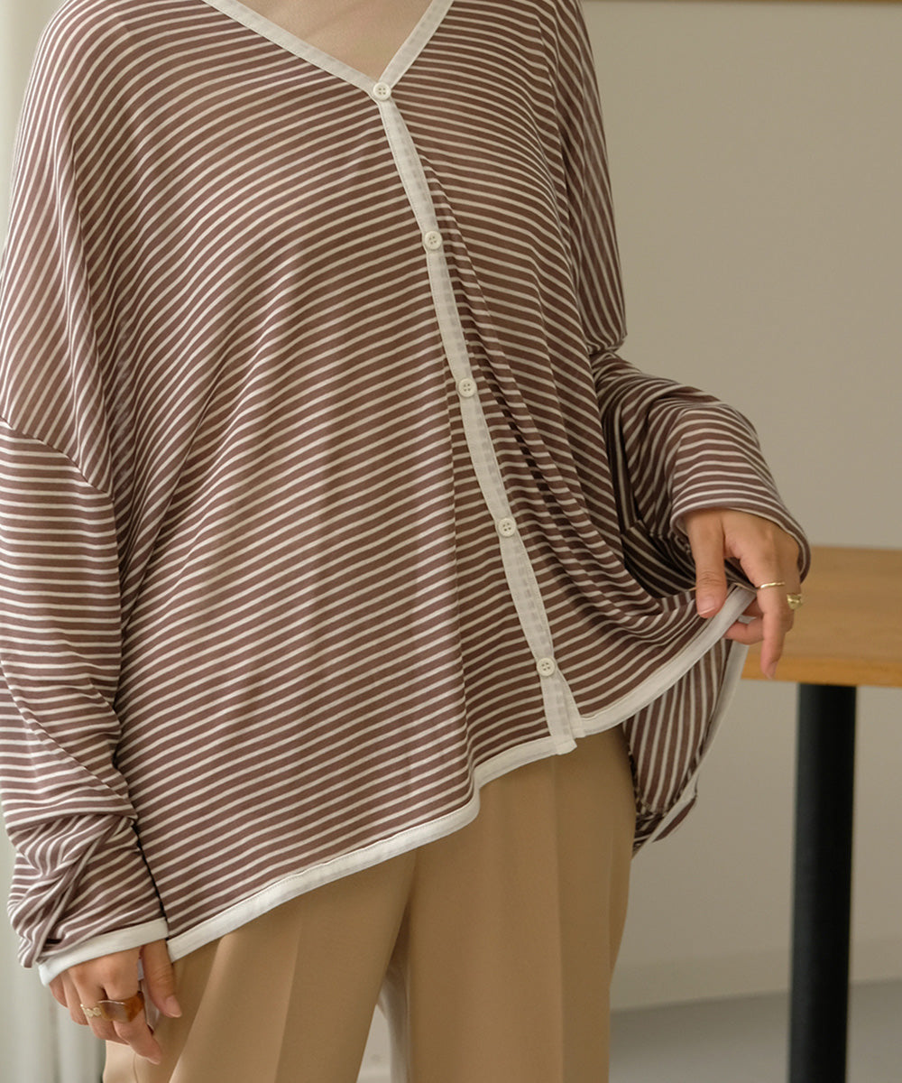 Bab ルーズボーダーカーディガン