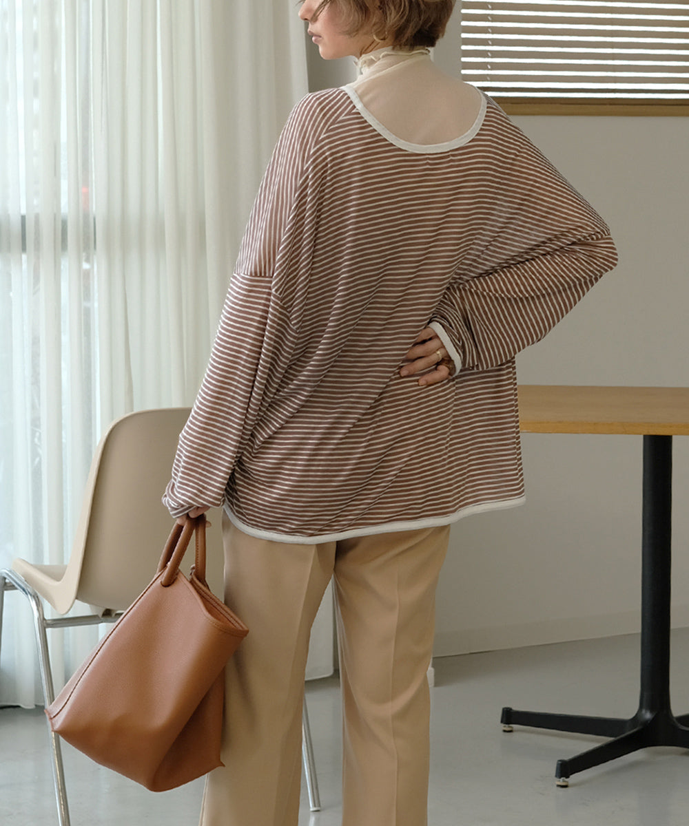 Bab ルーズボーダーカーディガン