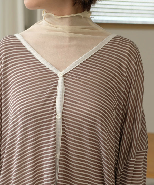 Bab ルーズボーダーカーディガン