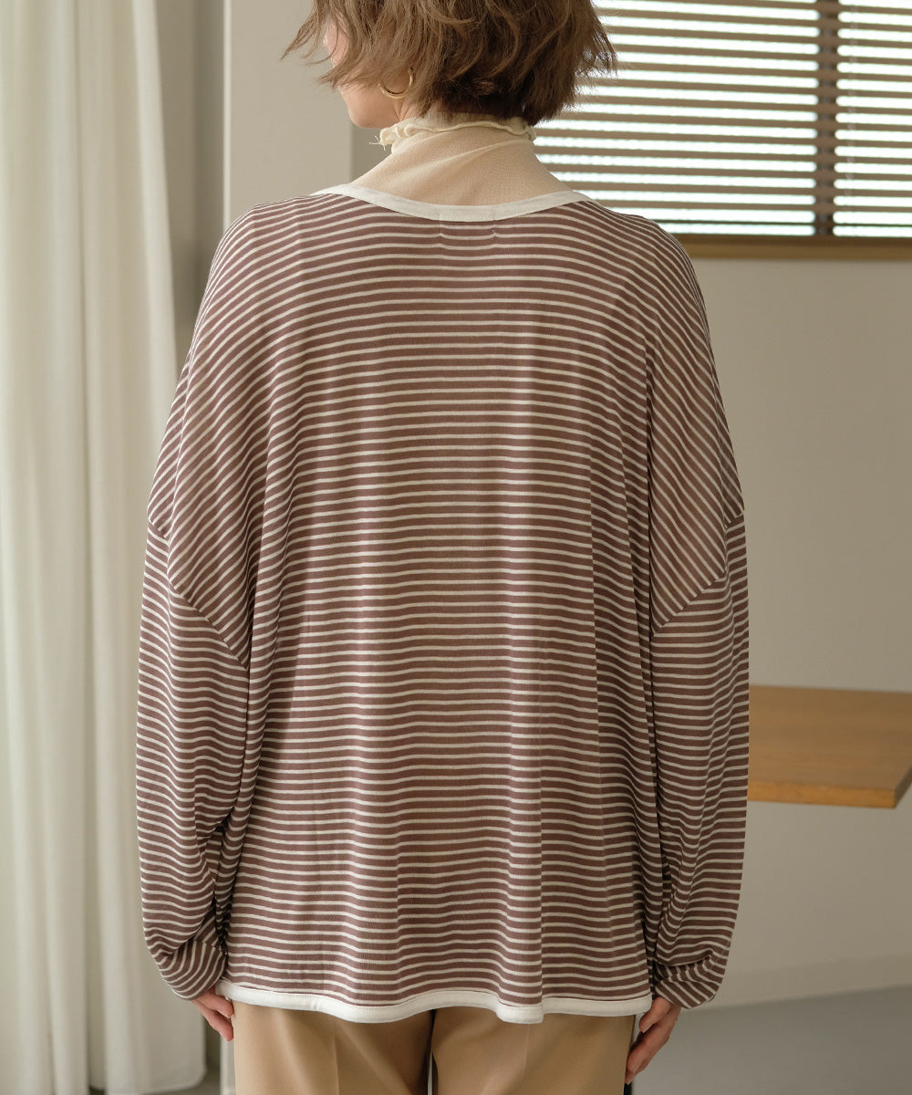 Bab ルーズボーダーカーディガン