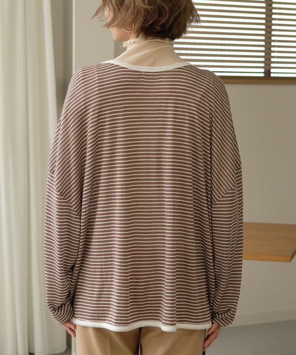 Bab ルーズボーダーカーディガン