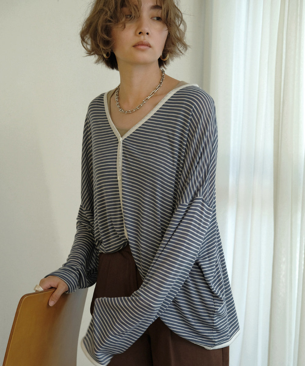 Bab ルーズボーダーカーディガン