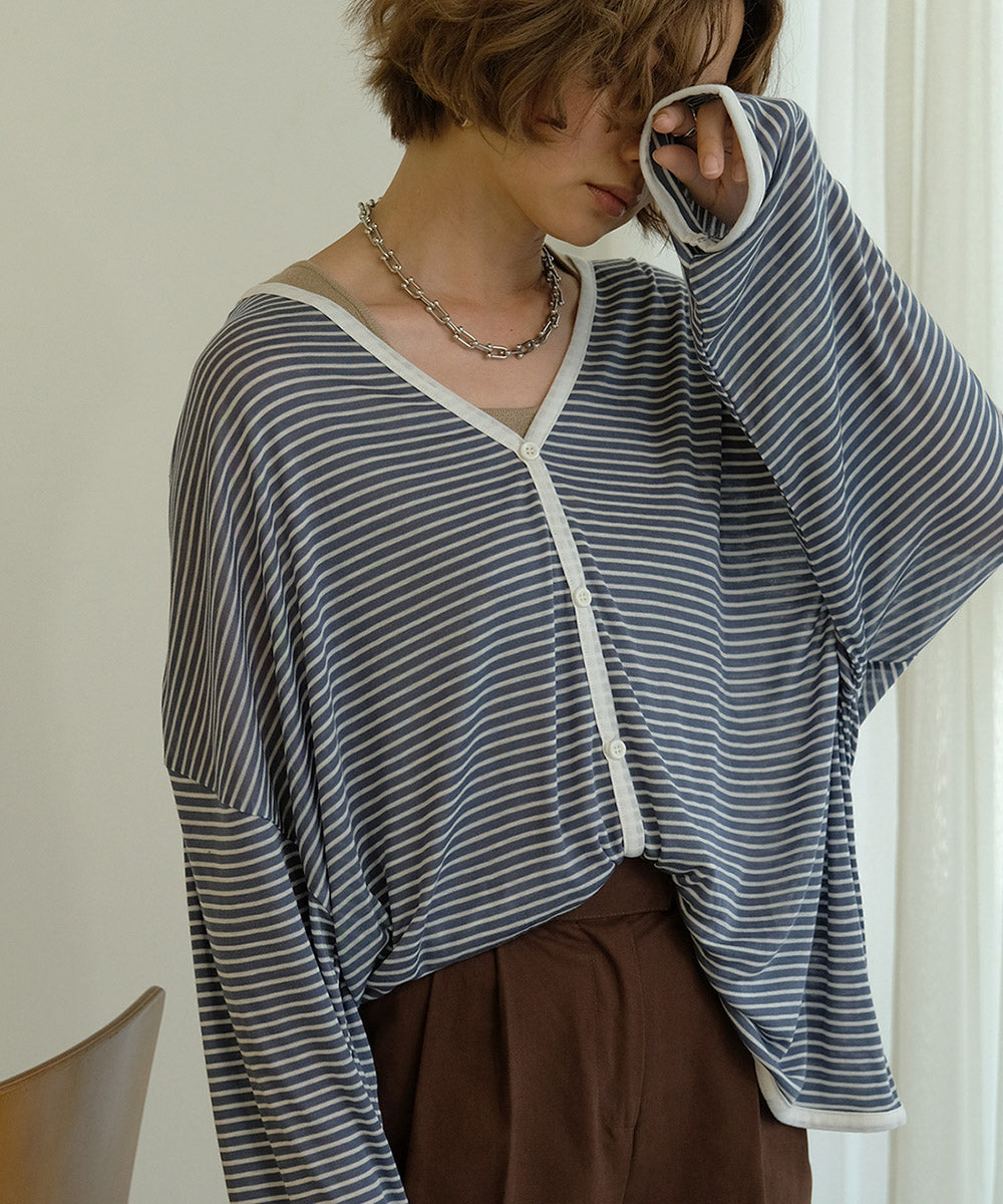 Bab ルーズボーダーカーディガン