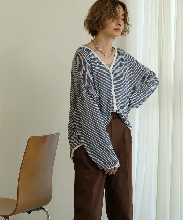 Bab ルーズボーダーカーディガン
