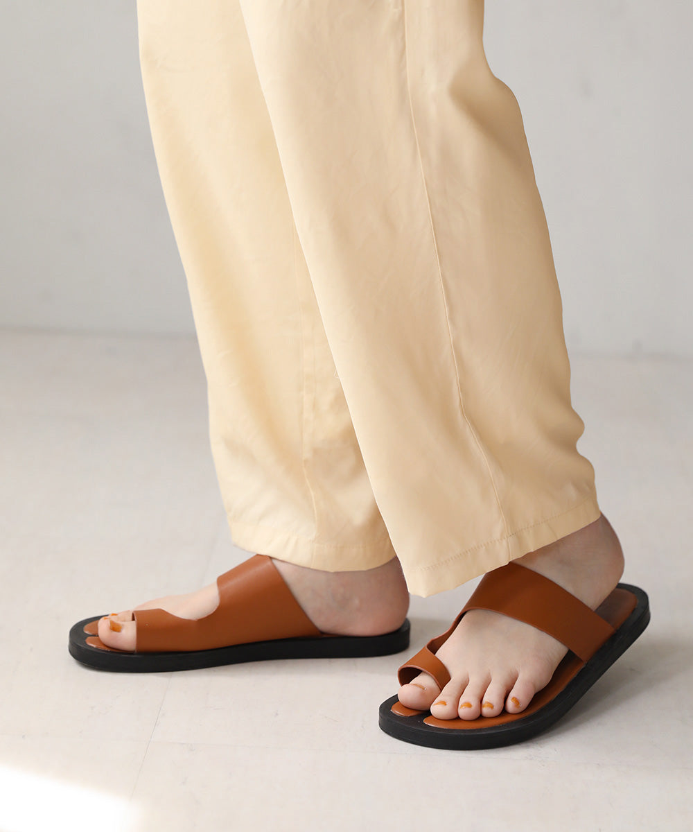 Bab ツータックサテンテーパードパンツ
