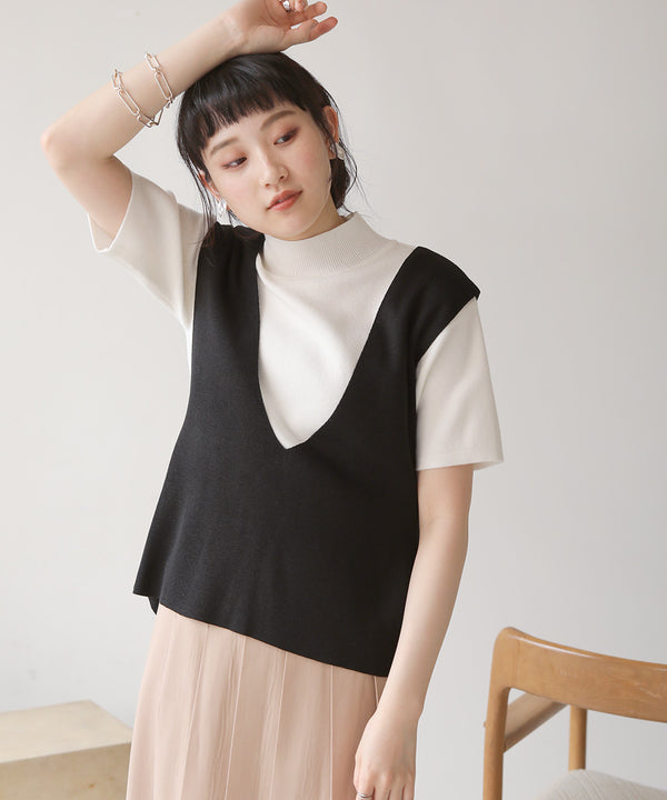 Bab バッククロスニットビスチェ
