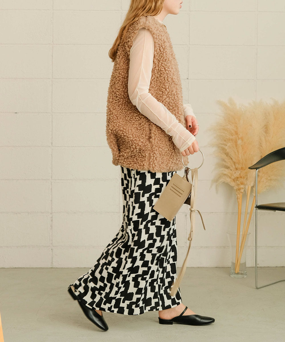 Geometric pattern tight skirt