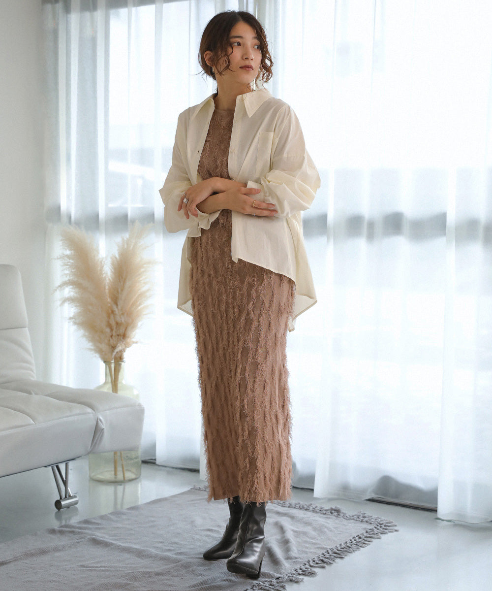 シャギージャガードニットスカート