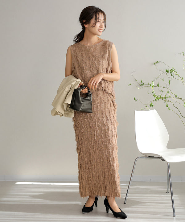 シャギージャガードニットスカート