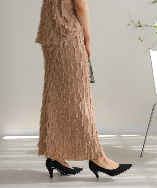 シャギージャガードニットスカート