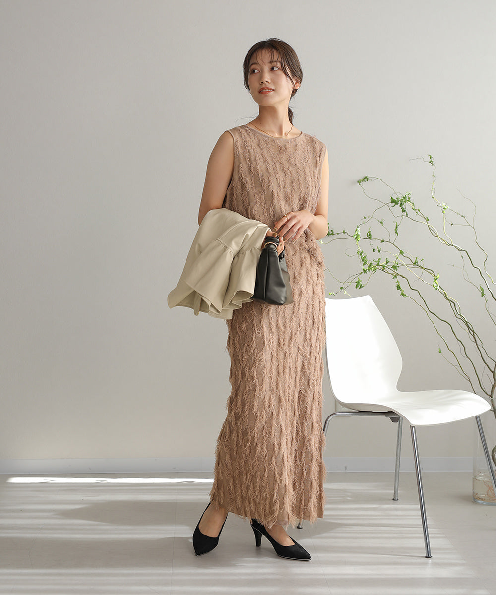 シャギージャガードニットスカート