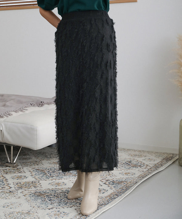 シャギージャガードニットスカート