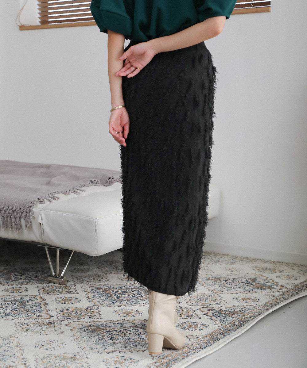 シャギージャガードニットスカート