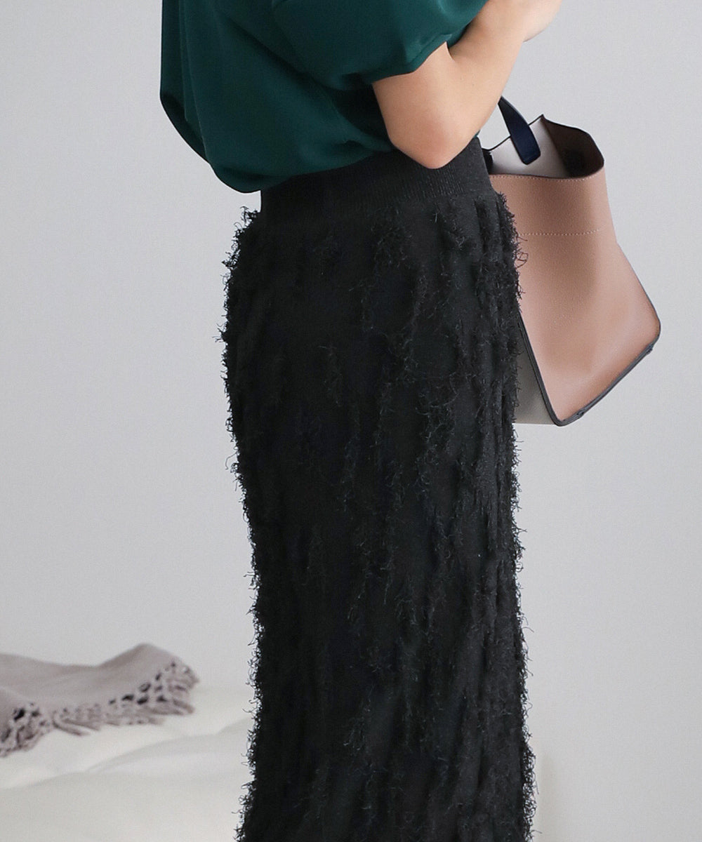 シャギージャガードニットスカート