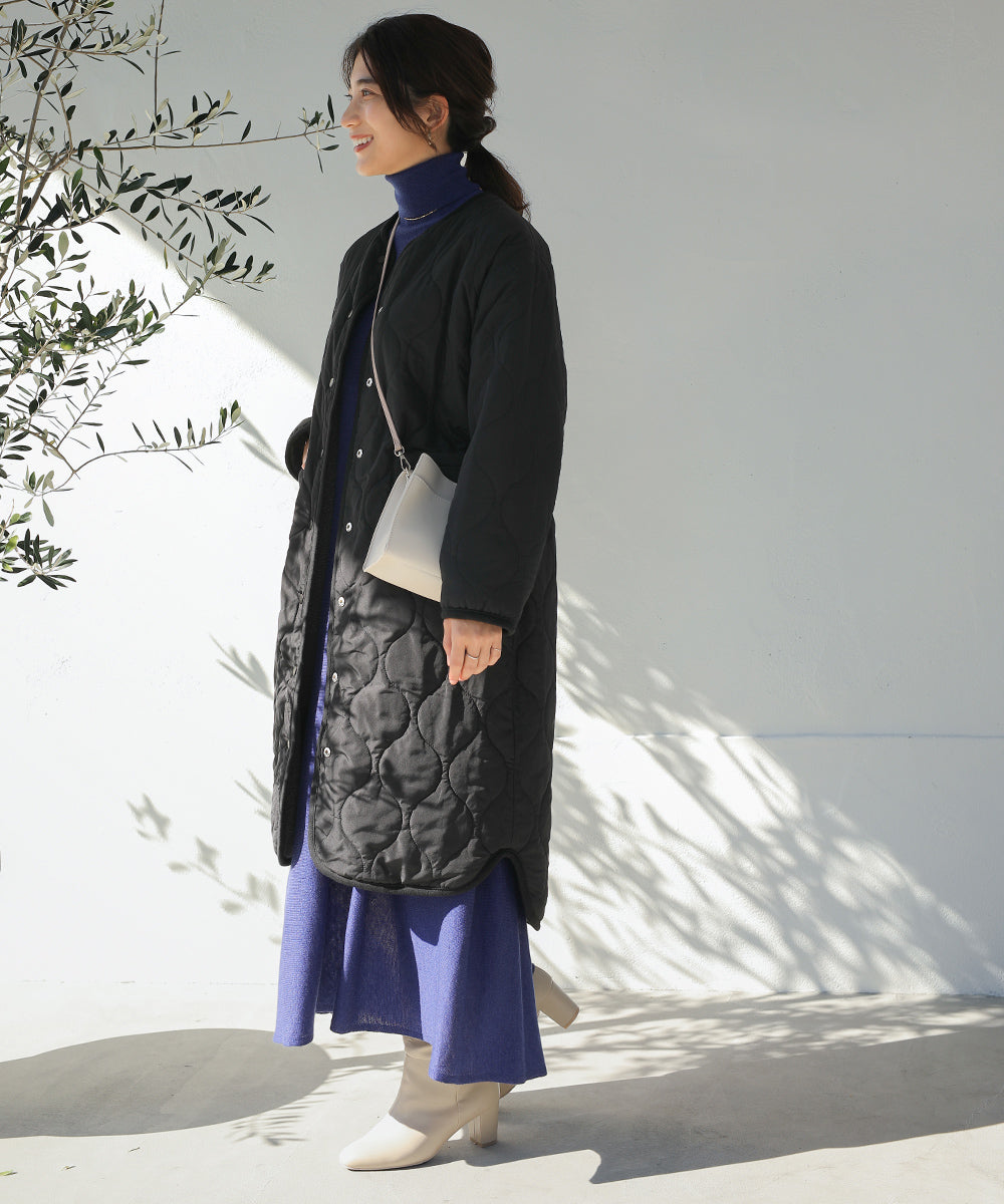 BouJeloud リバーシブルラウンドキルティングコート