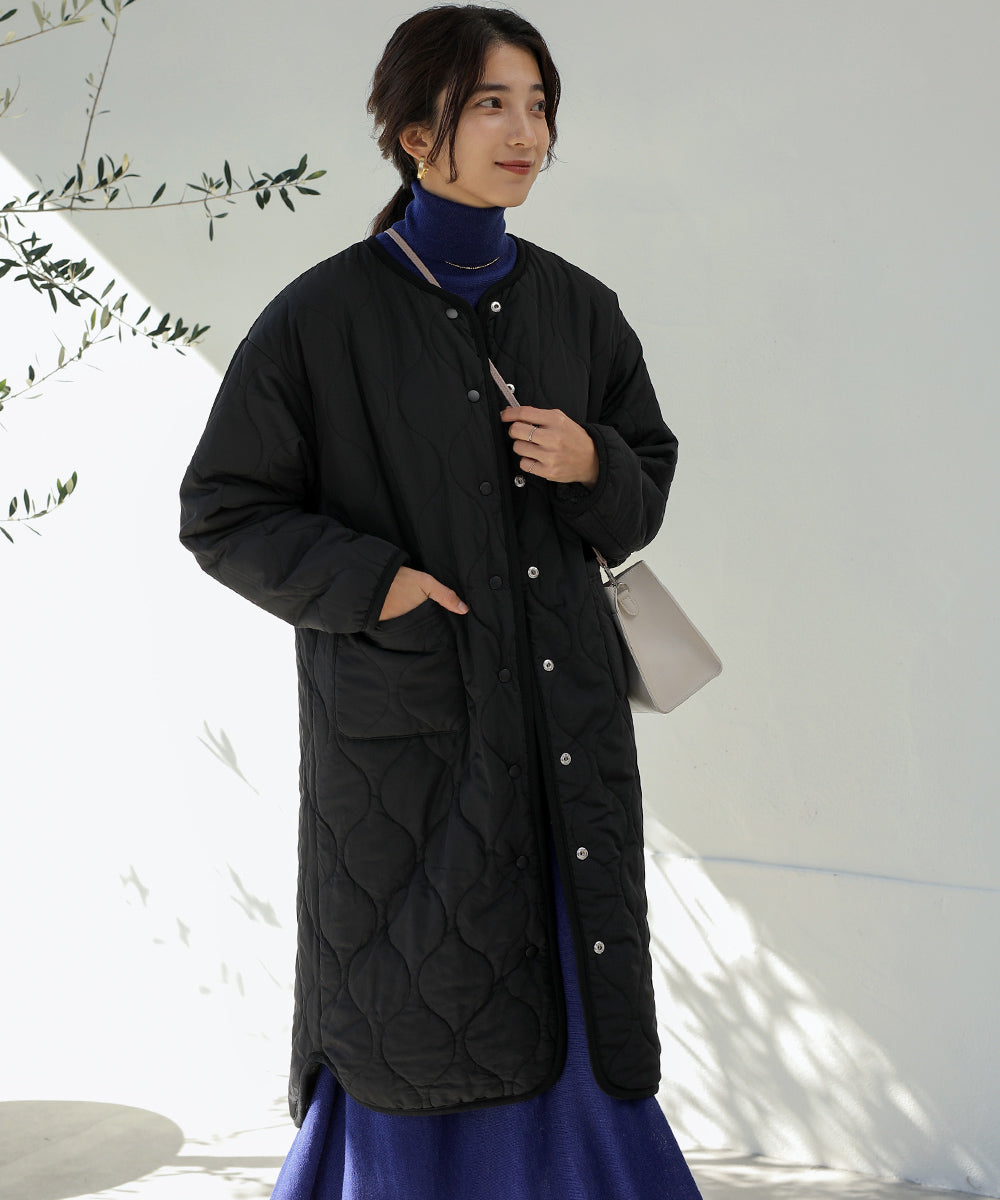 BouJeloud リバーシブルラウンドキルティングコート