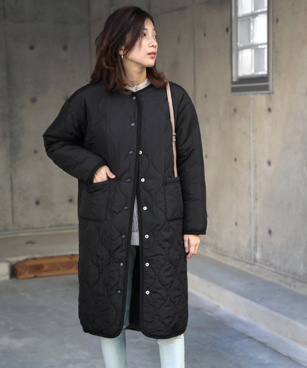 BouJeloud リバーシブルラウンドキルティングコート