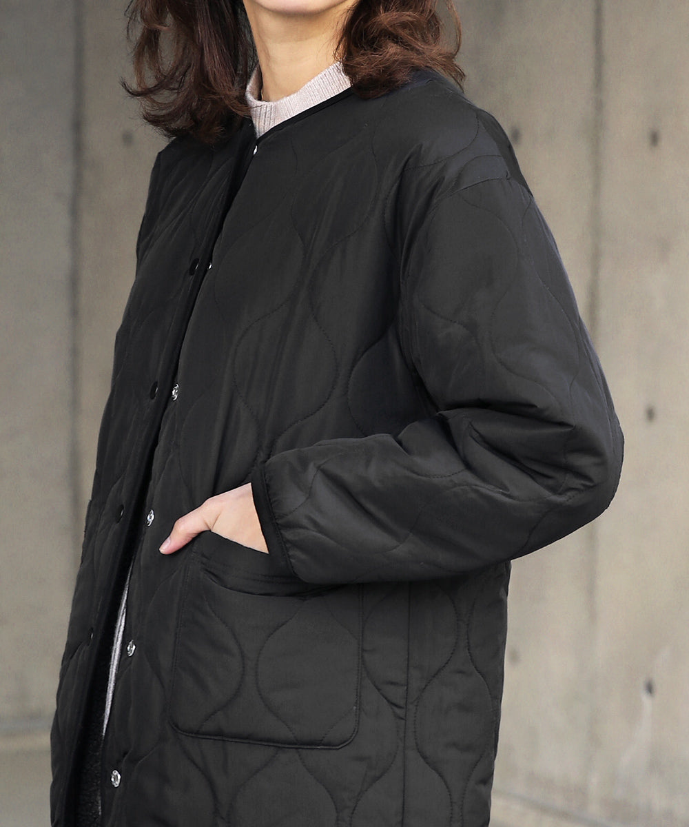 BouJeloud リバーシブルラウンドキルティングコート