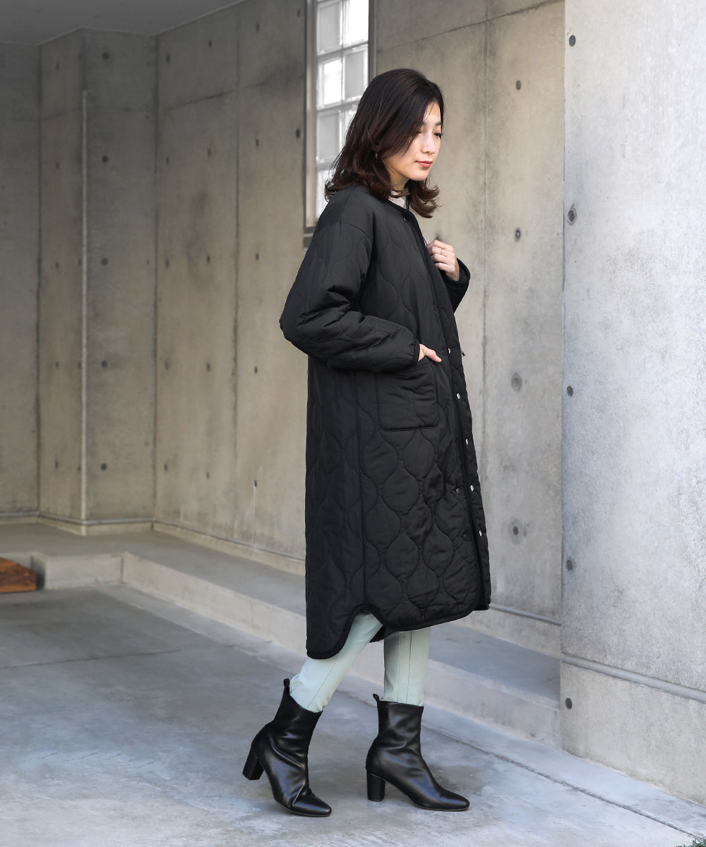BouJeloud リバーシブルラウンドキルティングコート