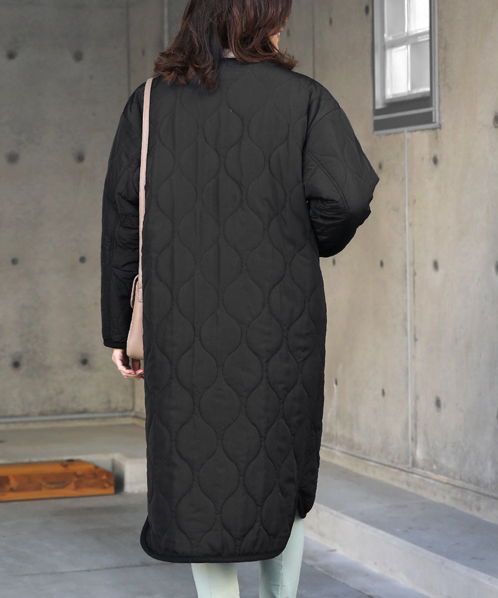 BouJeloud リバーシブルラウンドキルティングコート