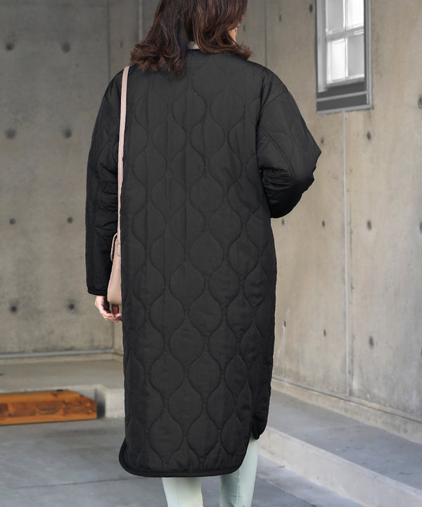 BouJeloud リバーシブルラウンドキルティングコート