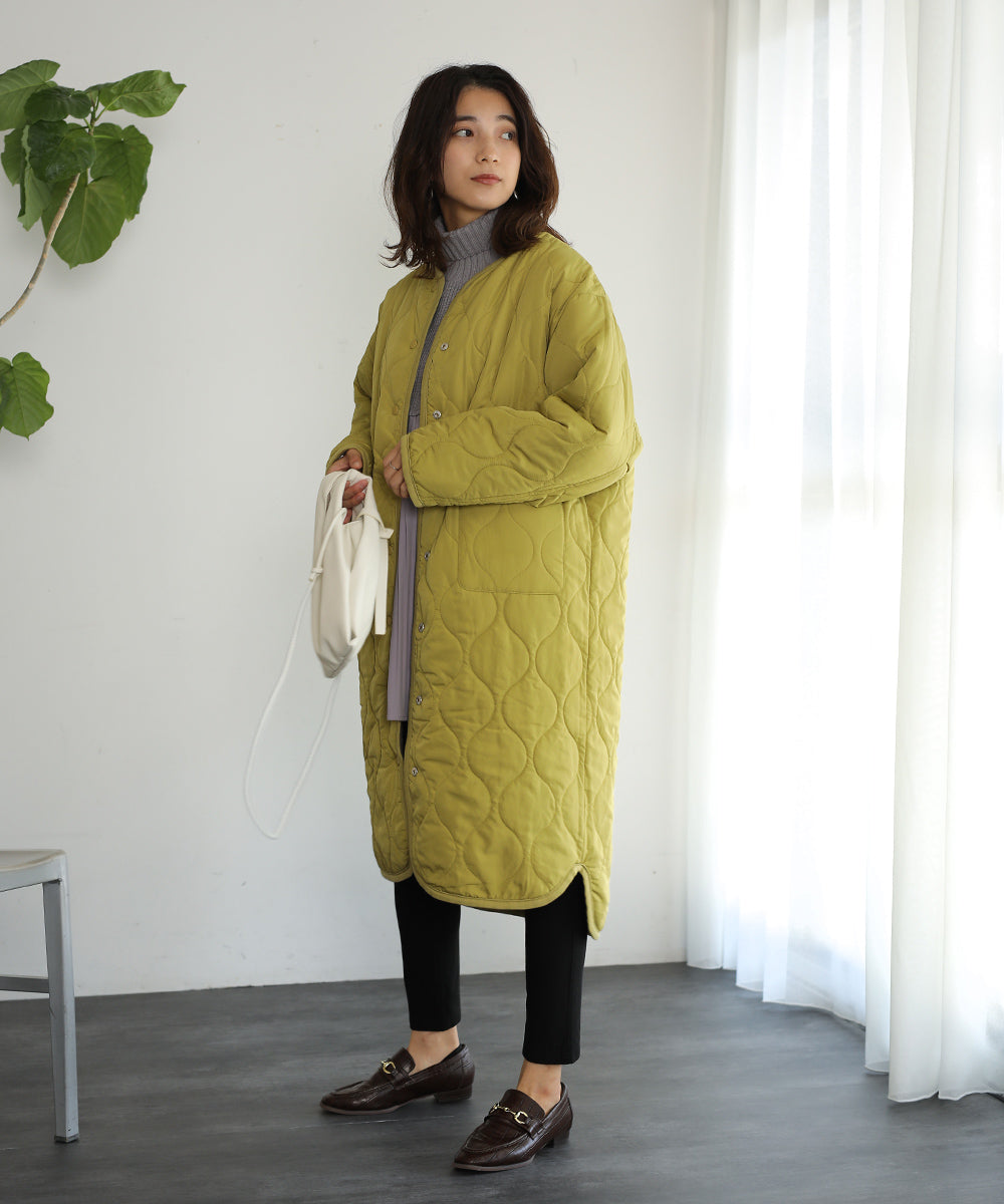 BouJeloud リバーシブルラウンドキルティングコート