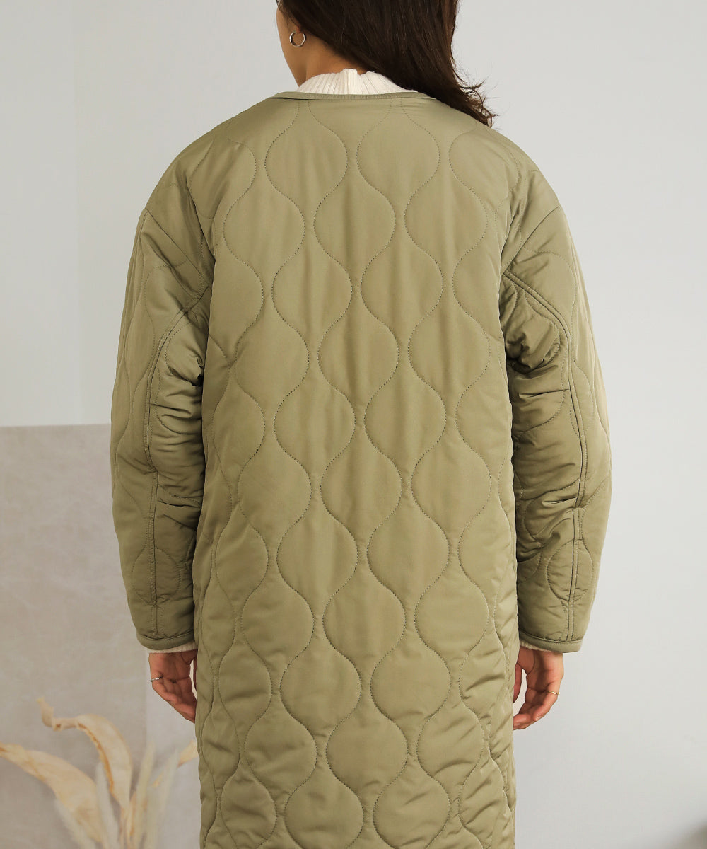 BouJeloud リバーシブルラウンドキルティングコート