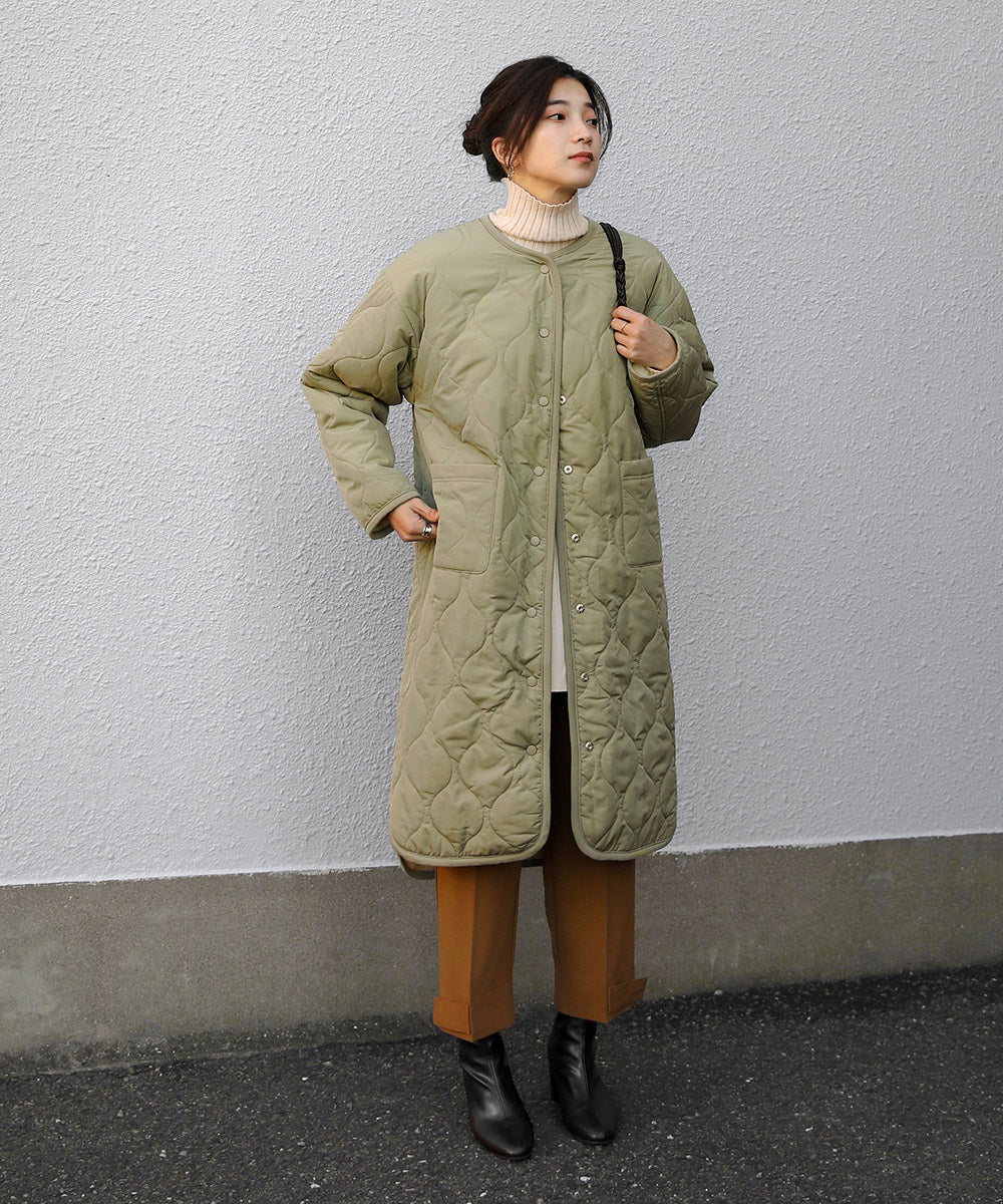 BouJeloud リバーシブルラウンドキルティングコート