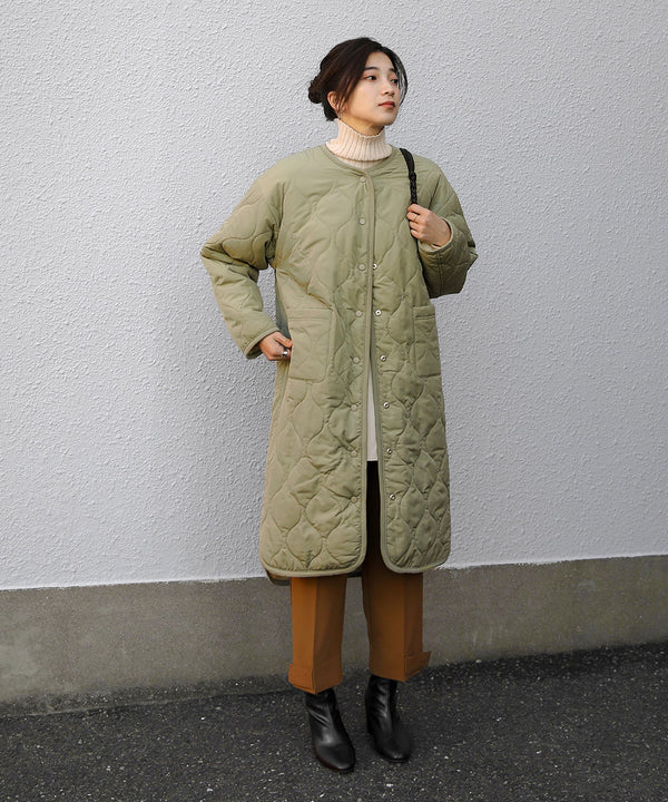BouJeloud リバーシブルラウンドキルティングコート