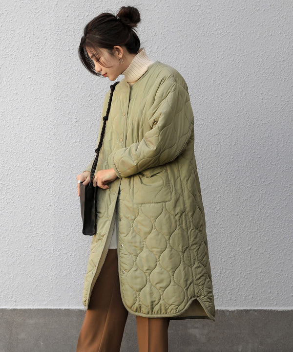 BouJeloud リバーシブルラウンドキルティングコート