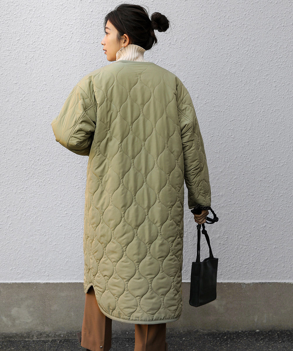 BouJeloud リバーシブルラウンドキルティングコート