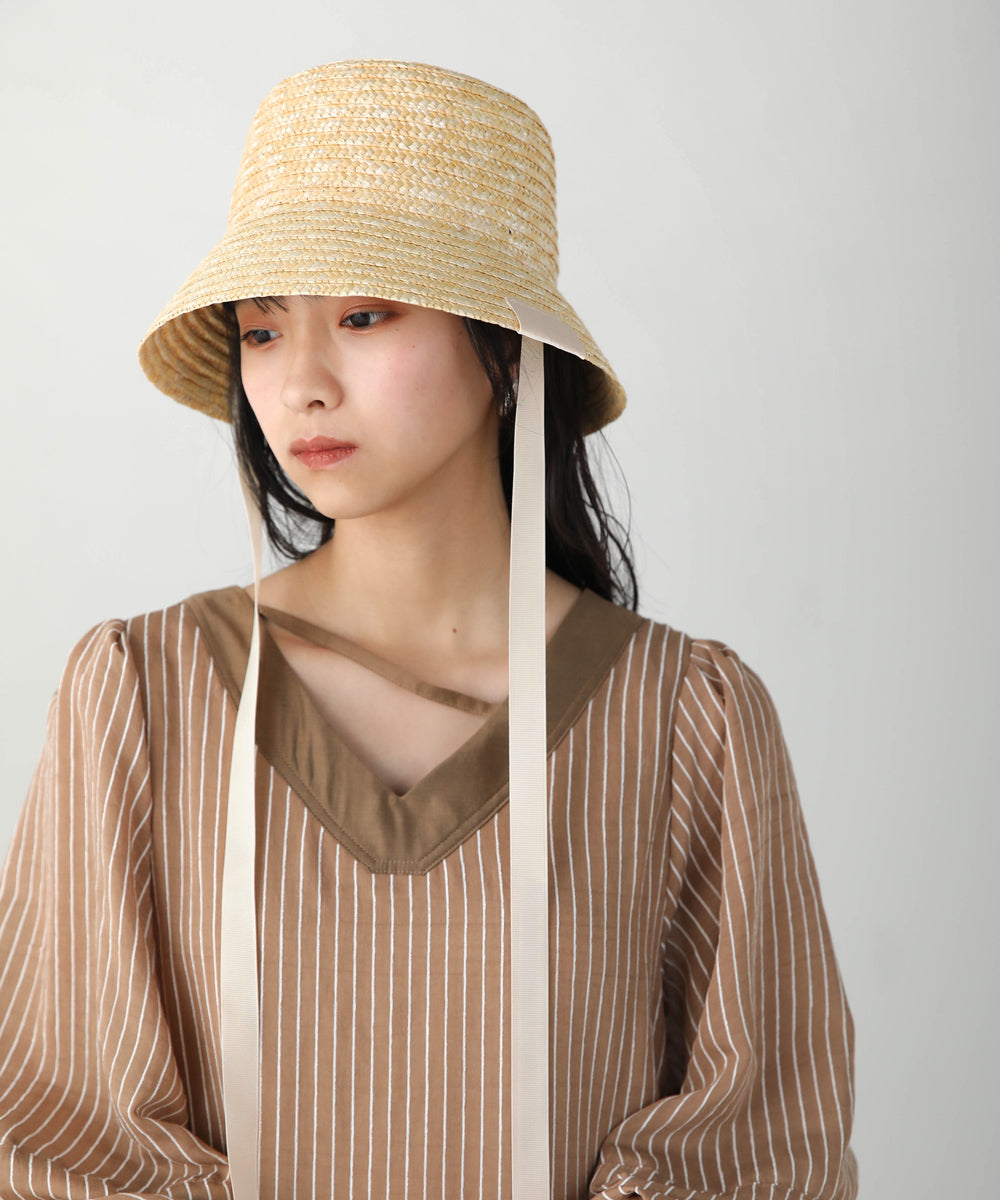 Bab リボンストローハット