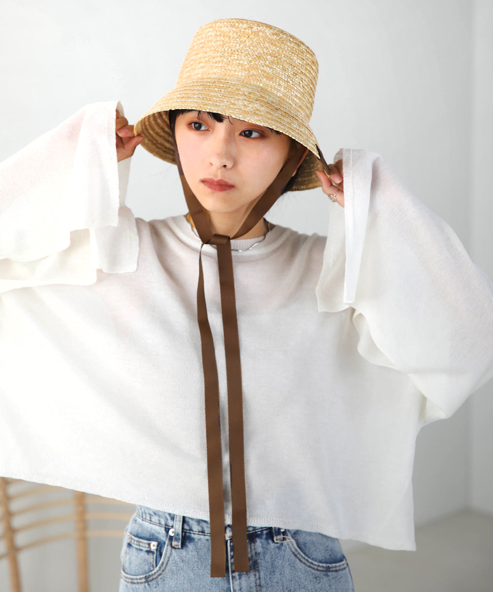 Bab リボンストローハット