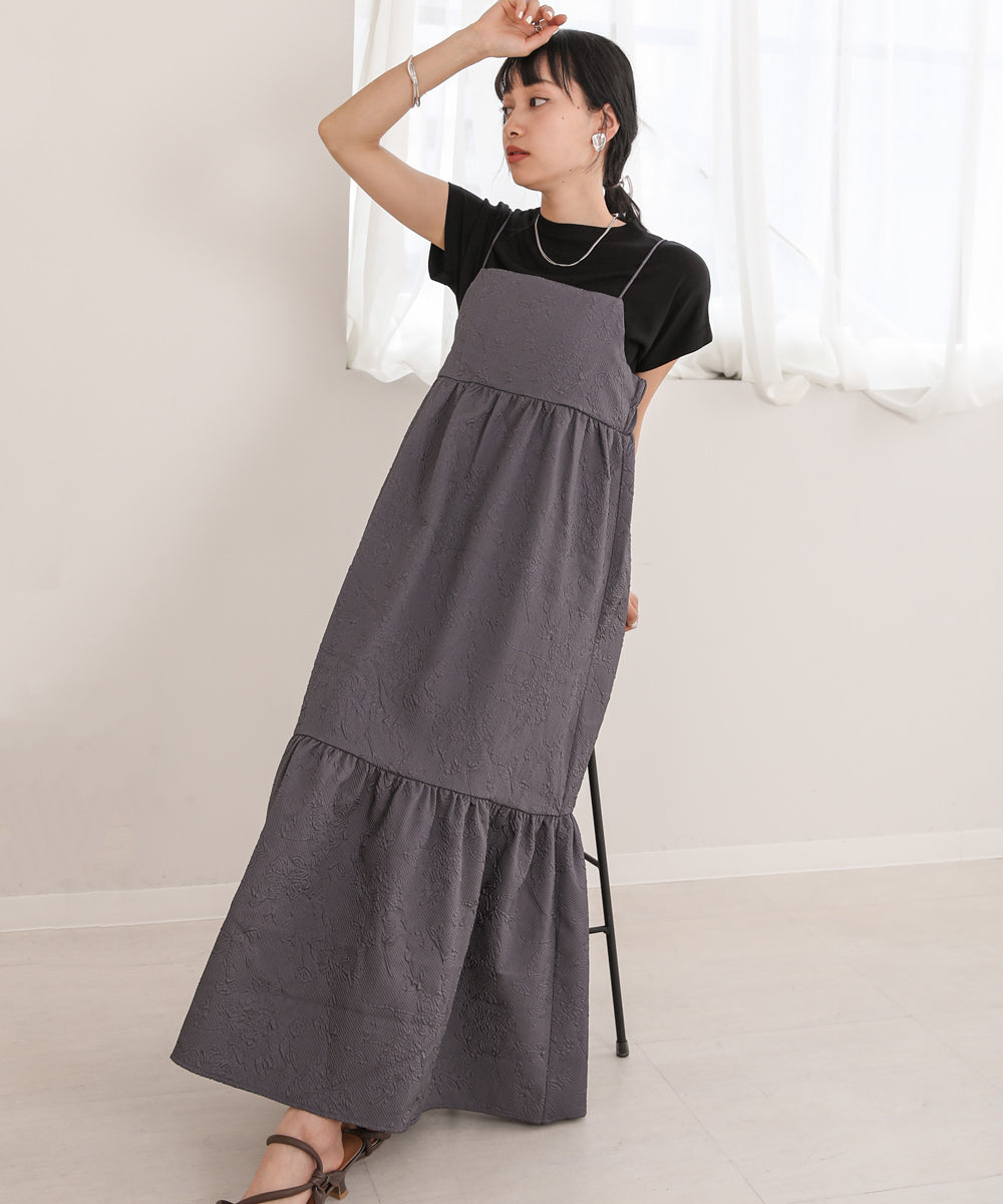 Bab ふくれジャガードキャミワンピース