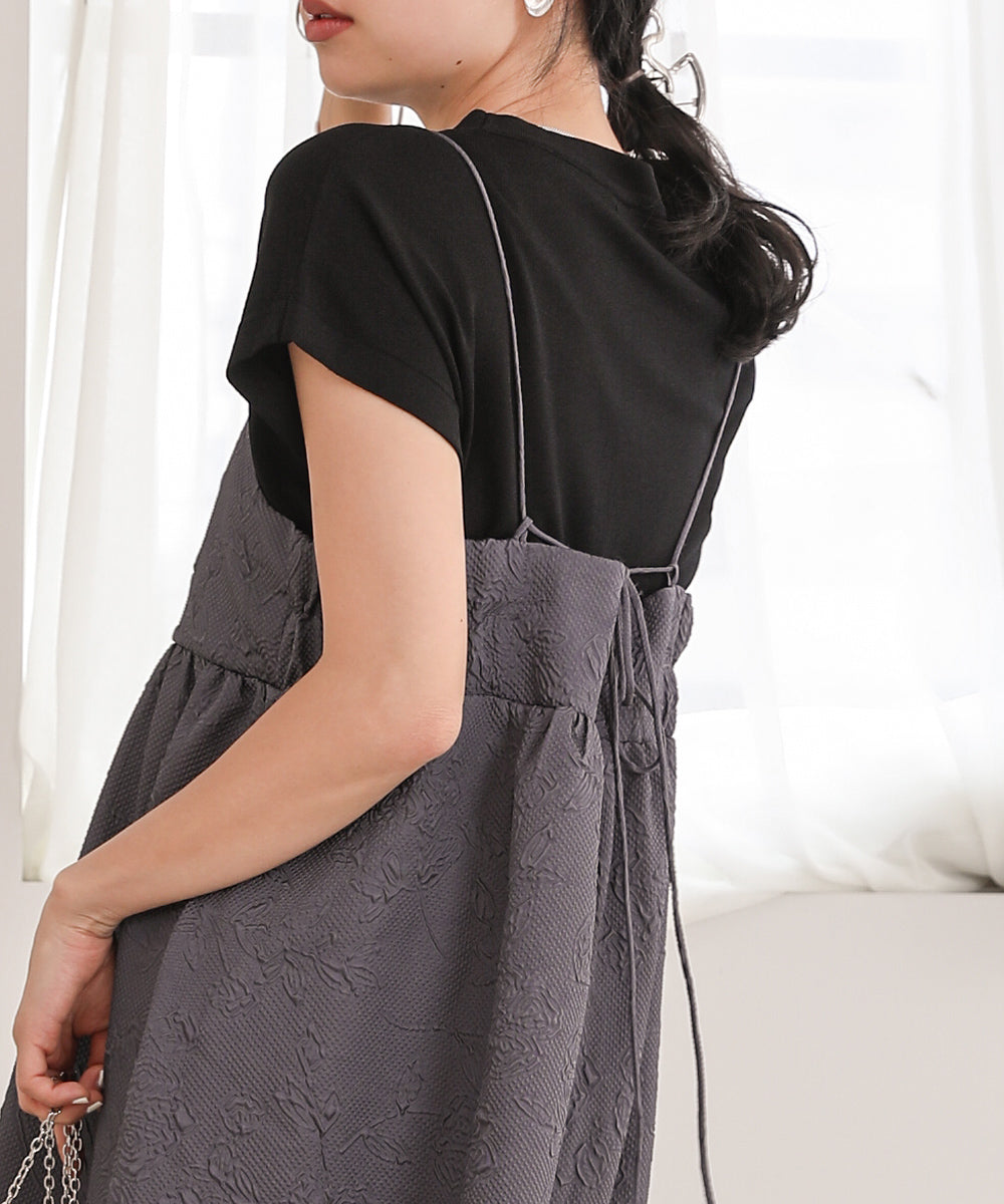 Bab ふくれジャガードキャミワンピース