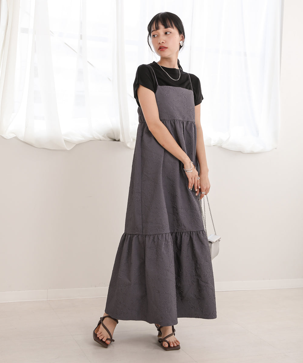 Bab ふくれジャガードキャミワンピース