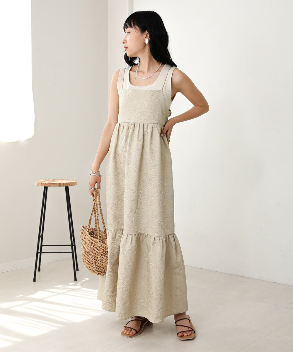 Bab ふくれジャガードキャミワンピース
