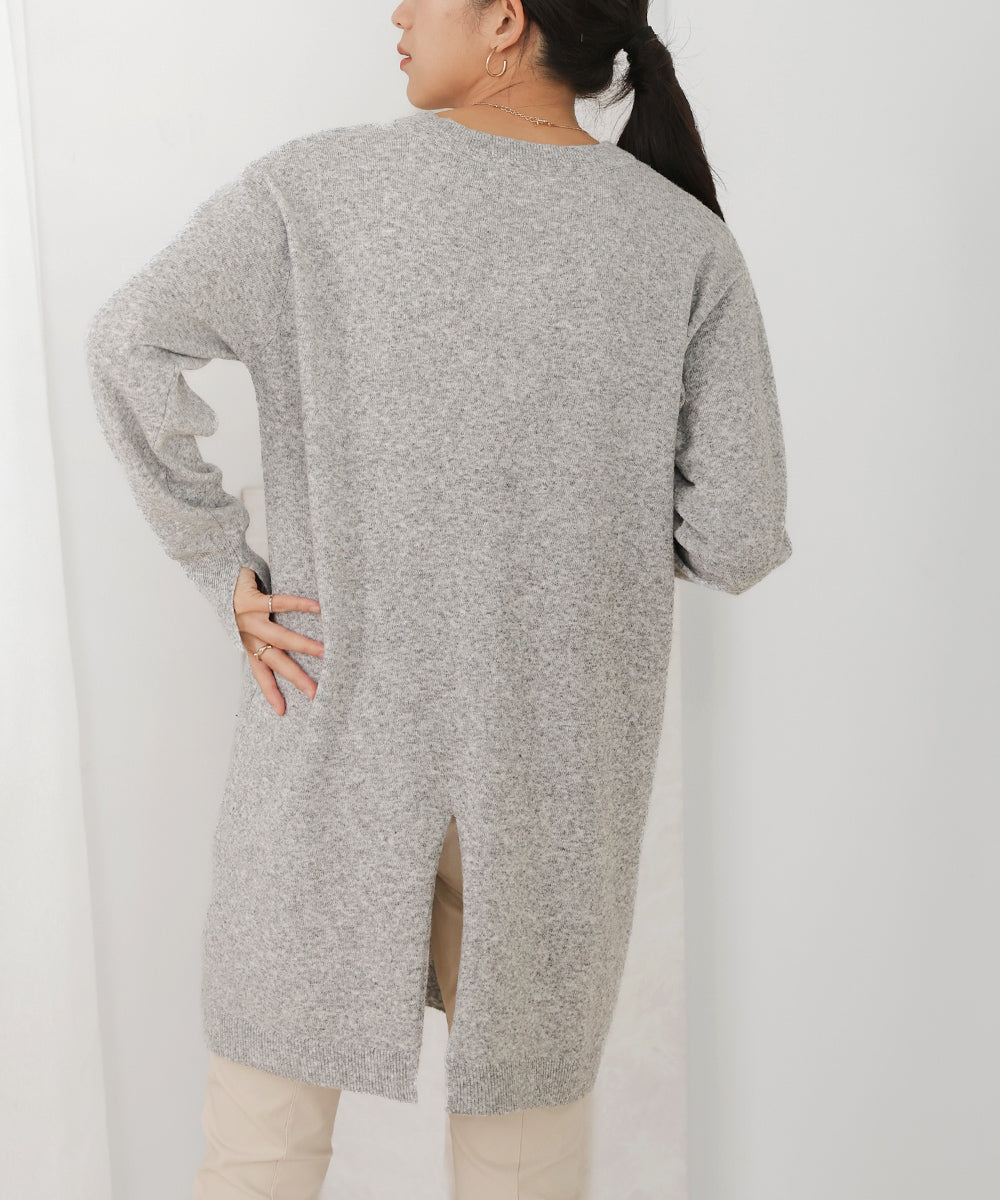 WEB限定]ウォッシャブルニットVネックチュニック