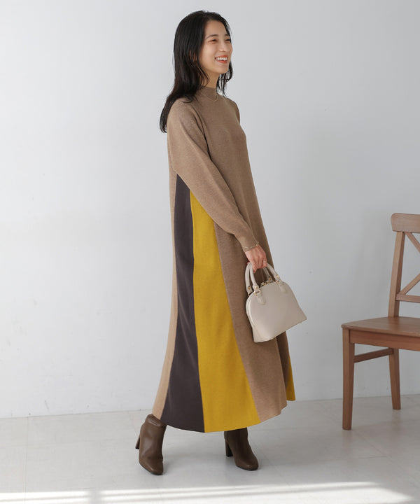 [WEB限定カラー]マルチカラーニットワンピース