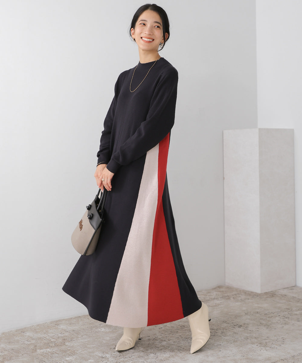 [WEB限定カラー]マルチカラーニットワンピース