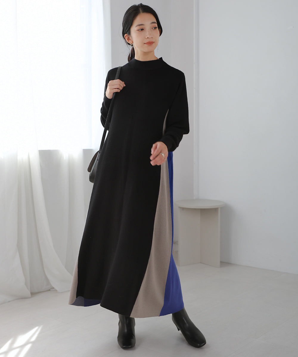 [WEB限定カラー]マルチカラーニットワンピース