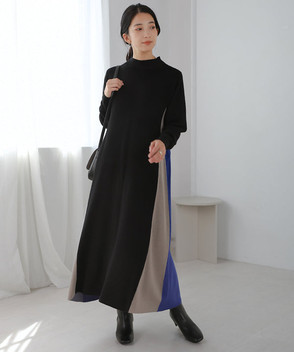 [WEB限定カラー]マルチカラーニットワンピース