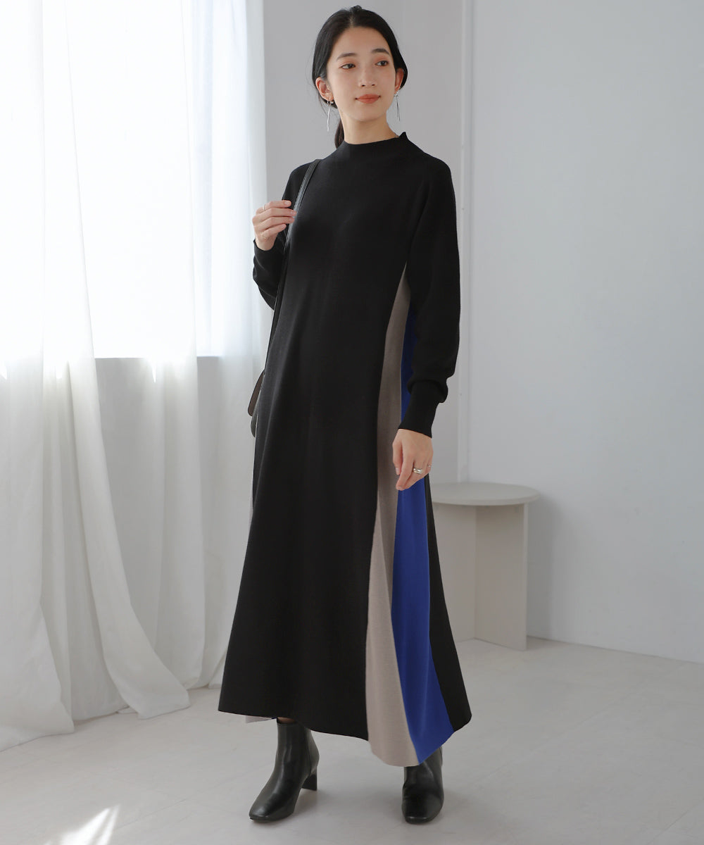 [WEB限定カラー]マルチカラーニットワンピース