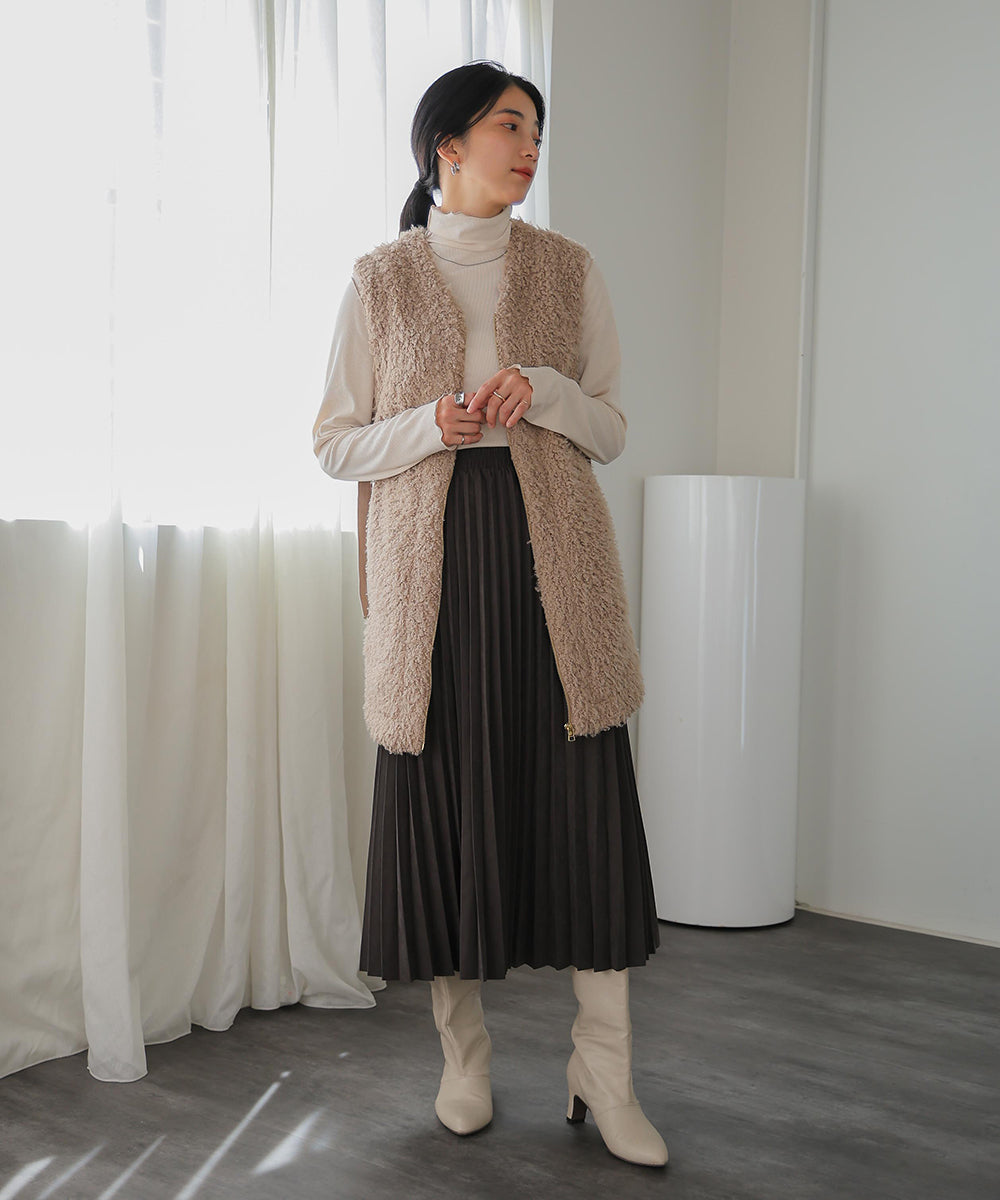 ピーチアコーディオンプリーツスカート