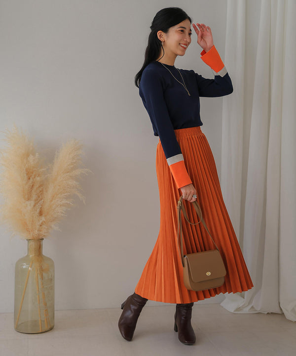 ピーチアコーディオンプリーツスカート