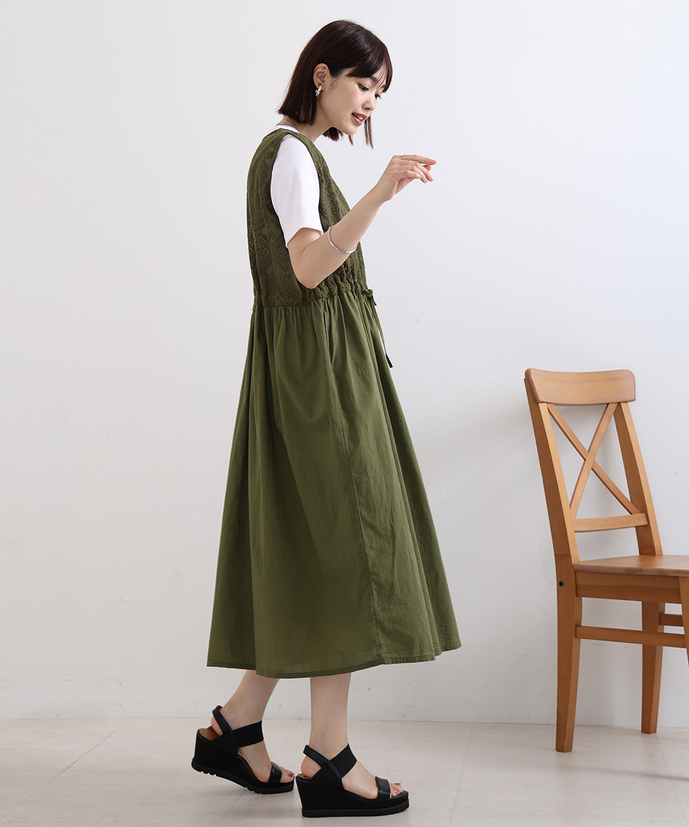 かぎ針編み ノースリーブワンピース