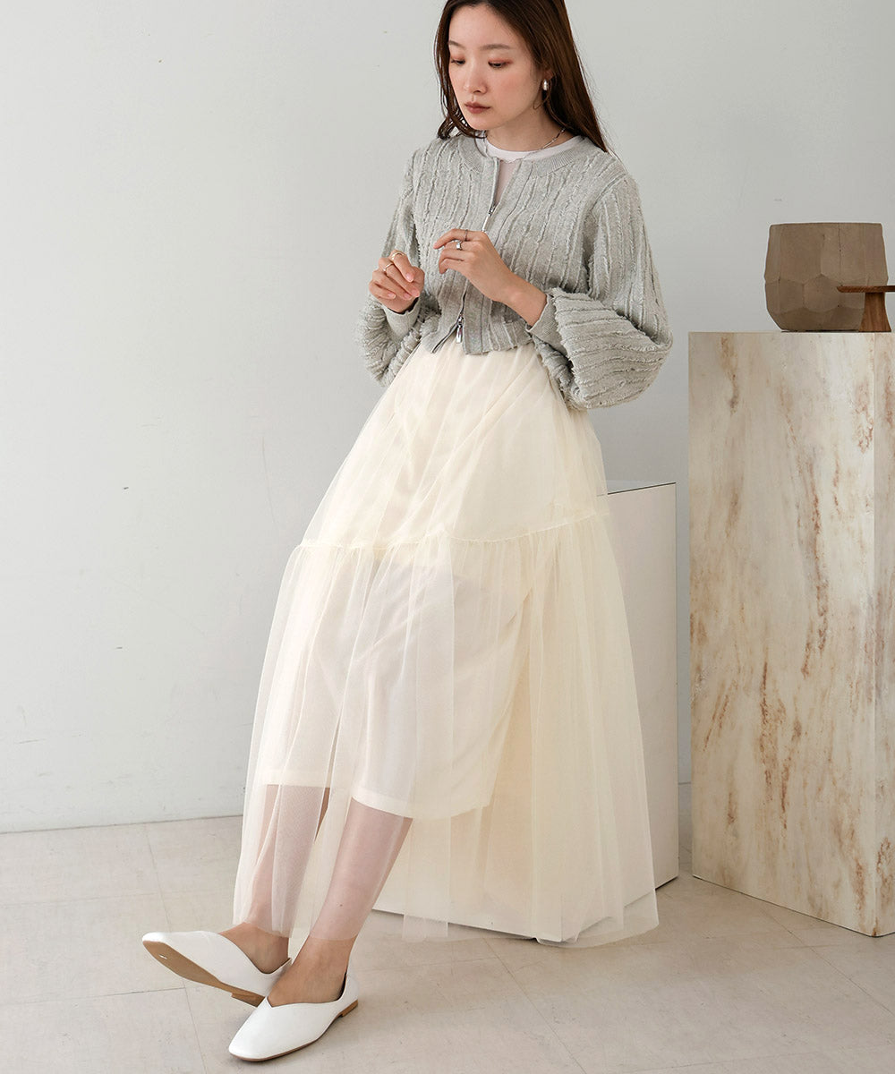 TULLE TIERED SKIRT