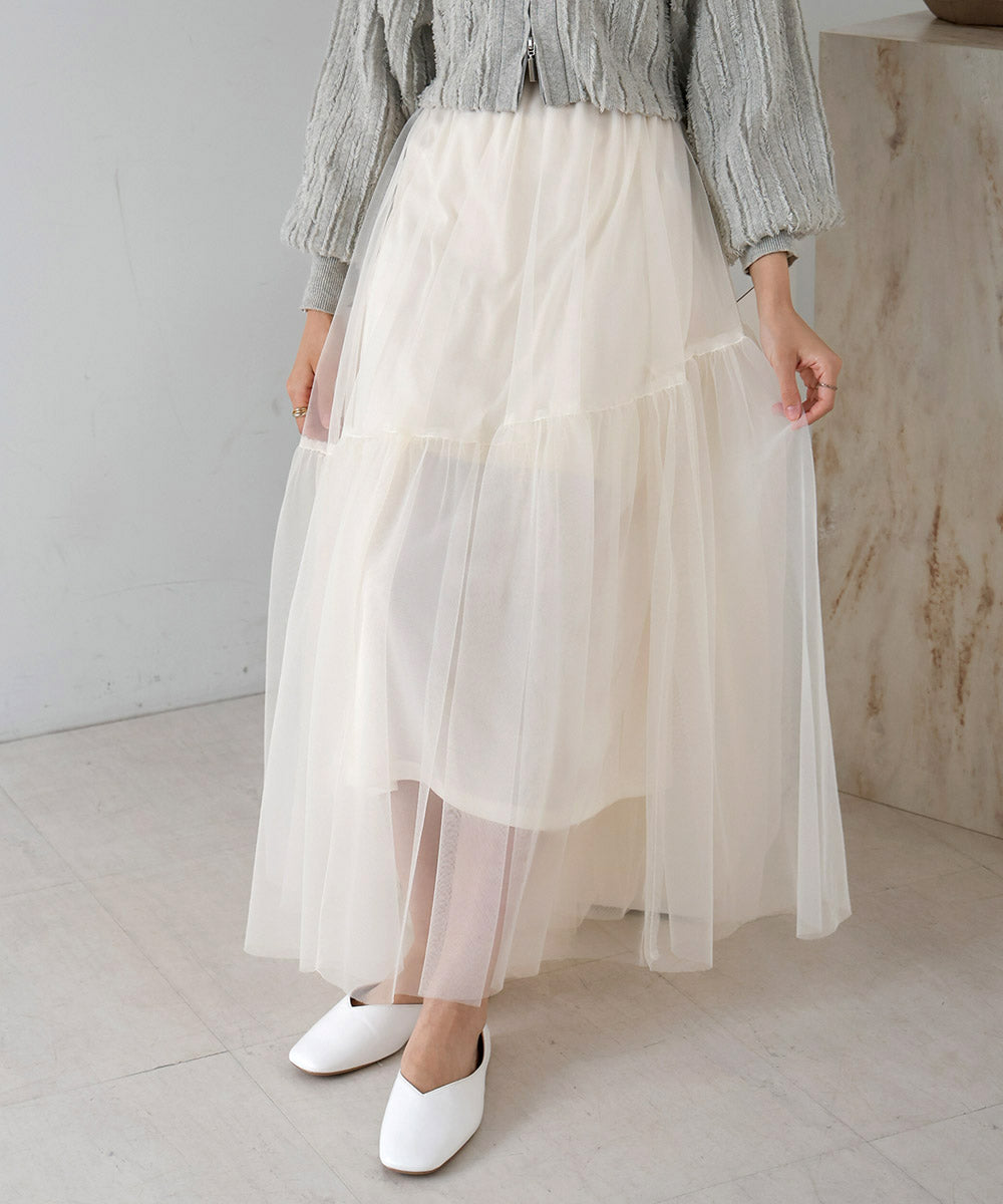 TULLE TIERED SKIRT